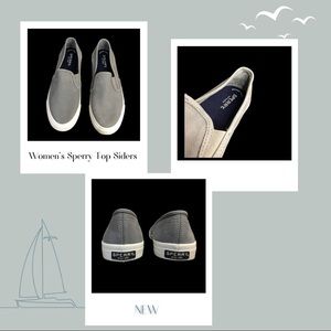 Sperry Top Siders Gray Leather Boat Shoes 8.5